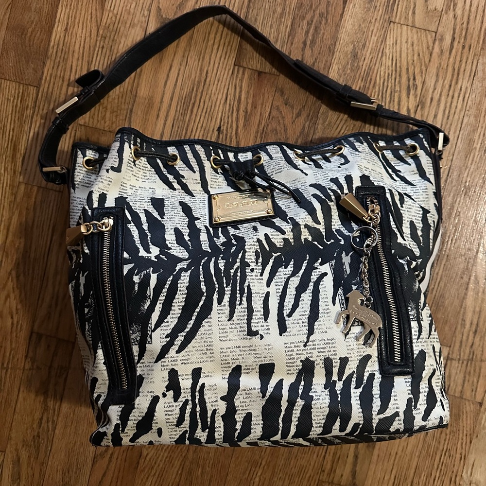 L.A.M.B. Black and White Zebra Print Tote